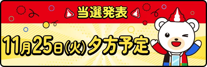当選発表 11月25日（火）夕方予定